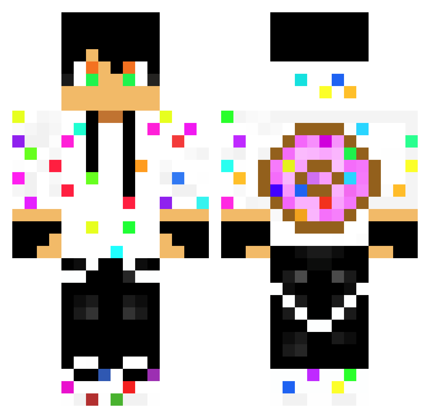 LSR2 Minecraft skin, front and back view