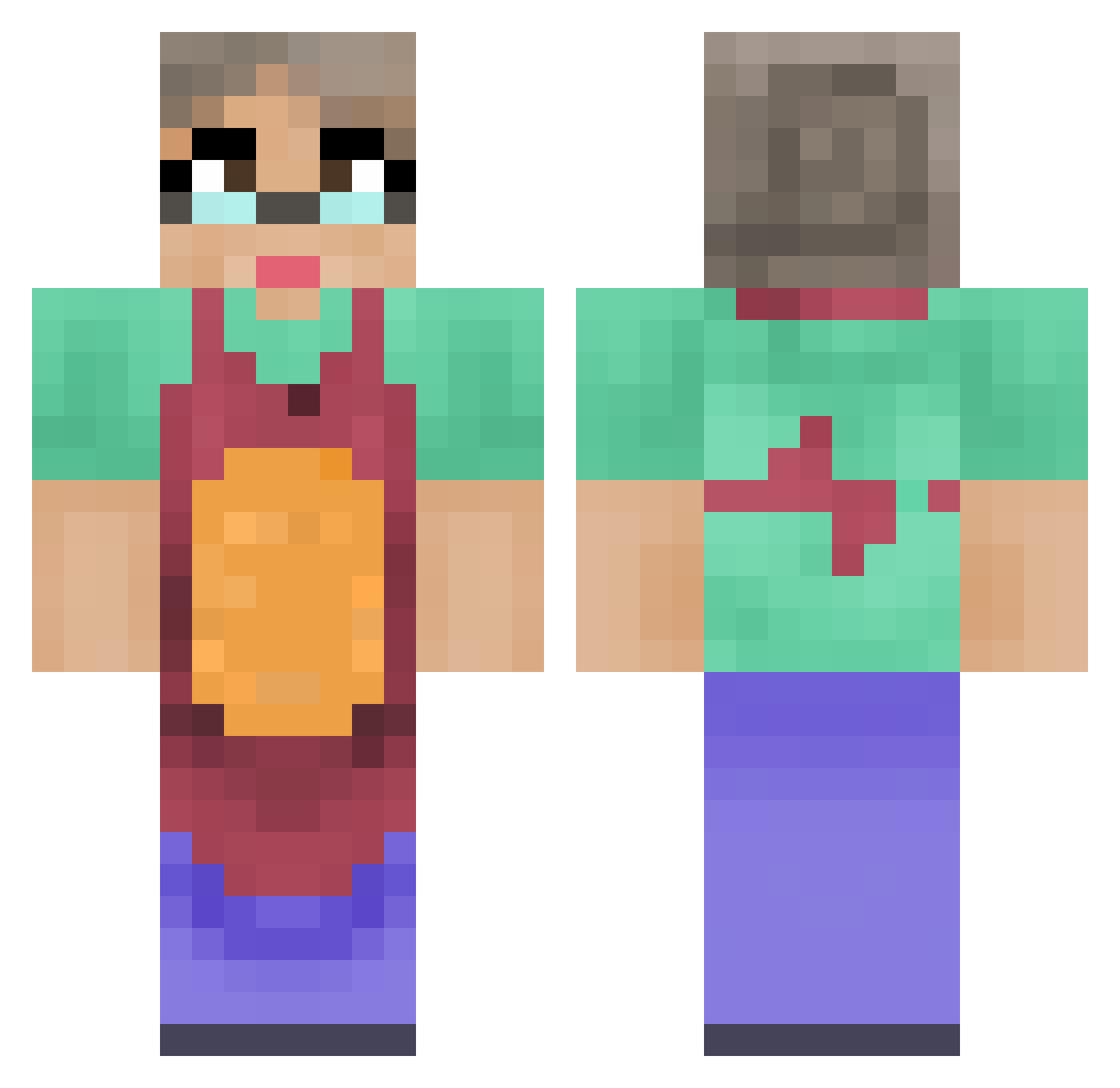 casqen_ Minecraft skin, front and back view