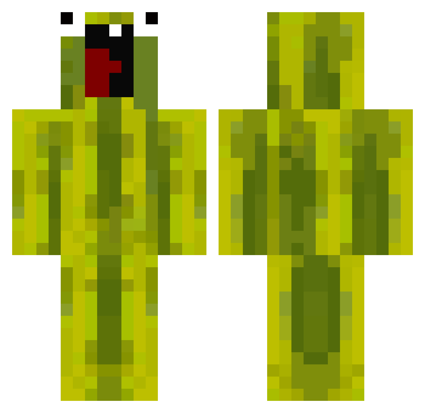 bananaze_XXL Minecraft skin, front and back view