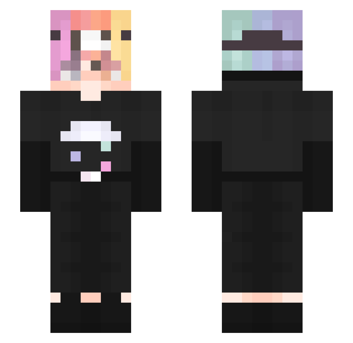 Xaruka_Youtube Minecraft skin, front and back view