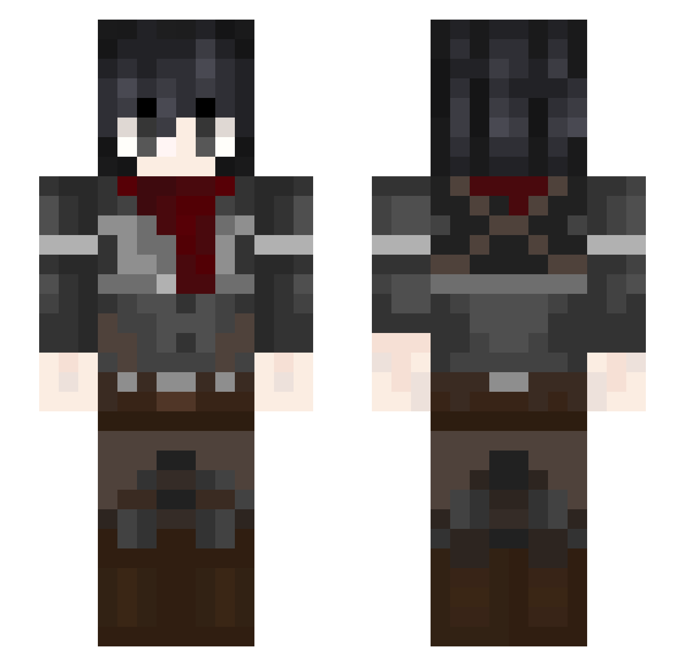 Cloud191 Minecraft skin, front and back view