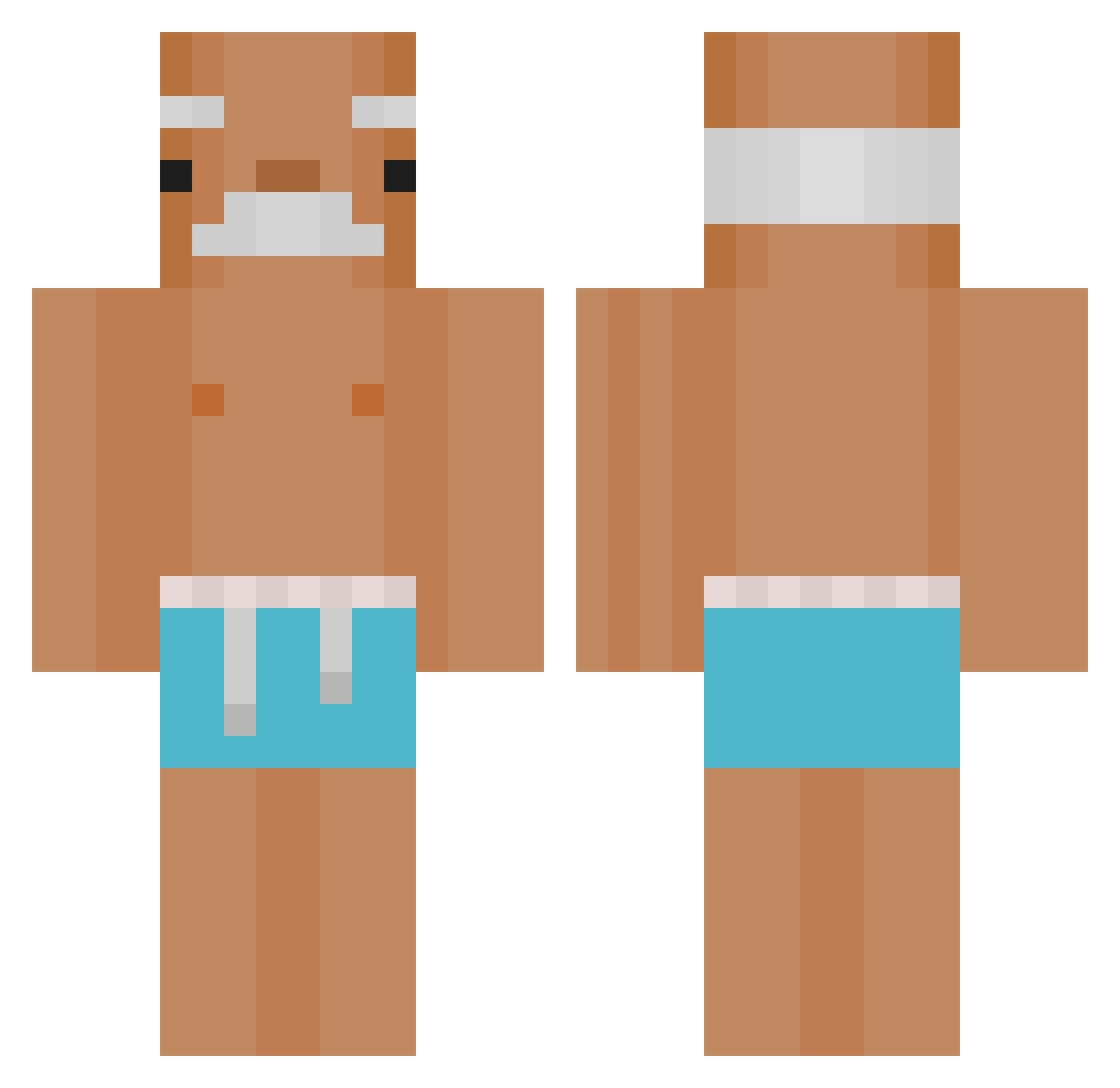 40kRolex Minecraft skin, front and back view