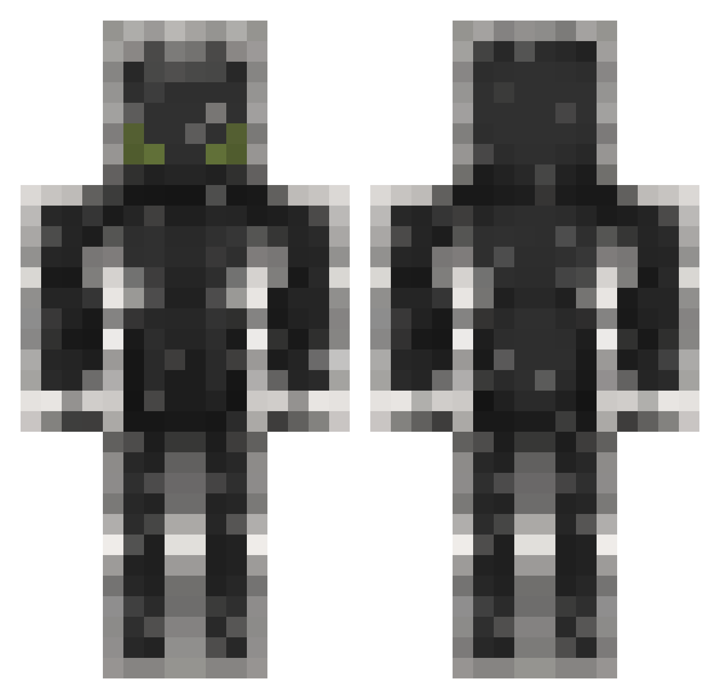 Nestyg Minecraft skin, front and back view