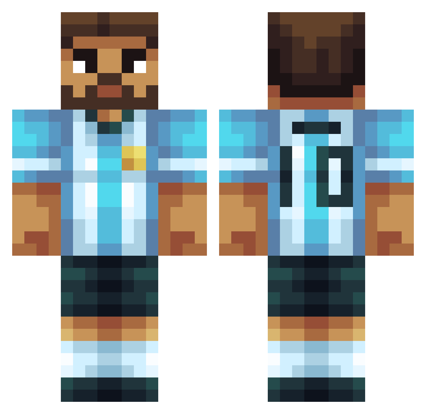 GohanGamingHD Minecraft skin, front and back view