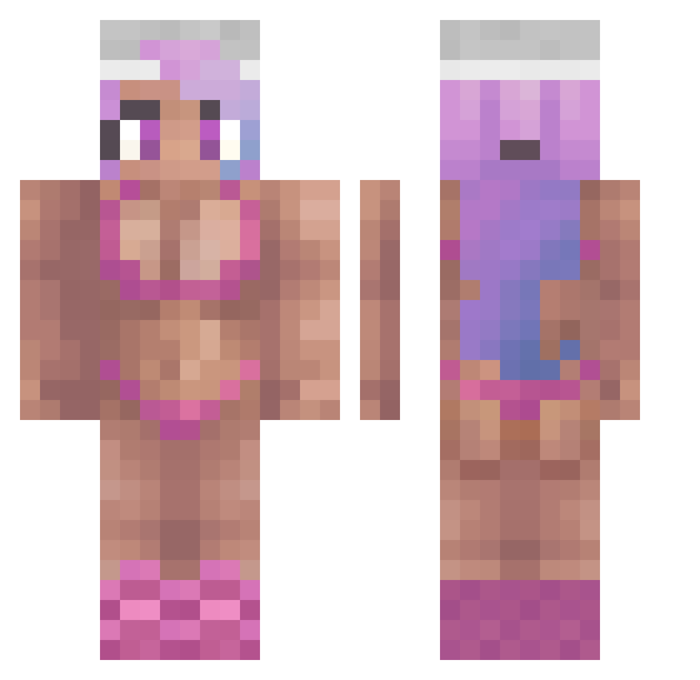 shlinky Minecraft skin, front and back view