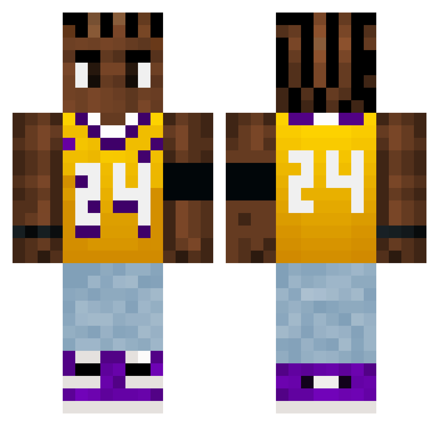 LordGombus Minecraft skin, front and back view