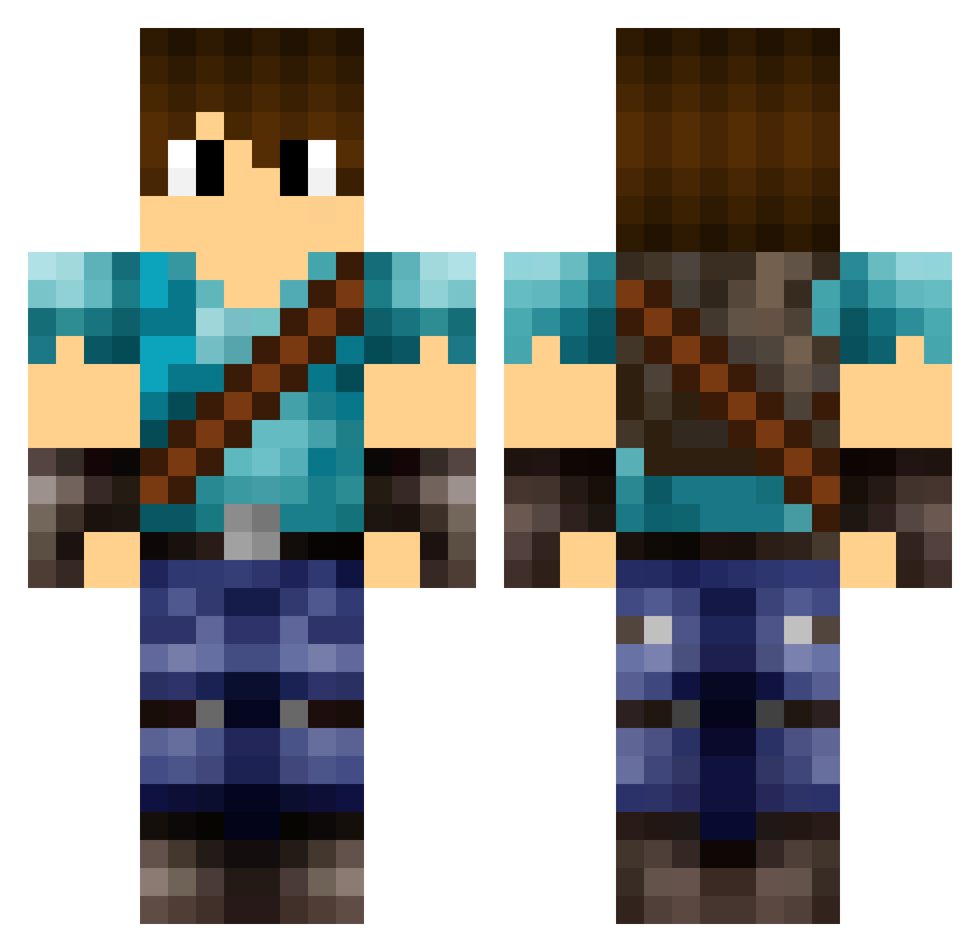 Drackay Minecraft skin, front and back view