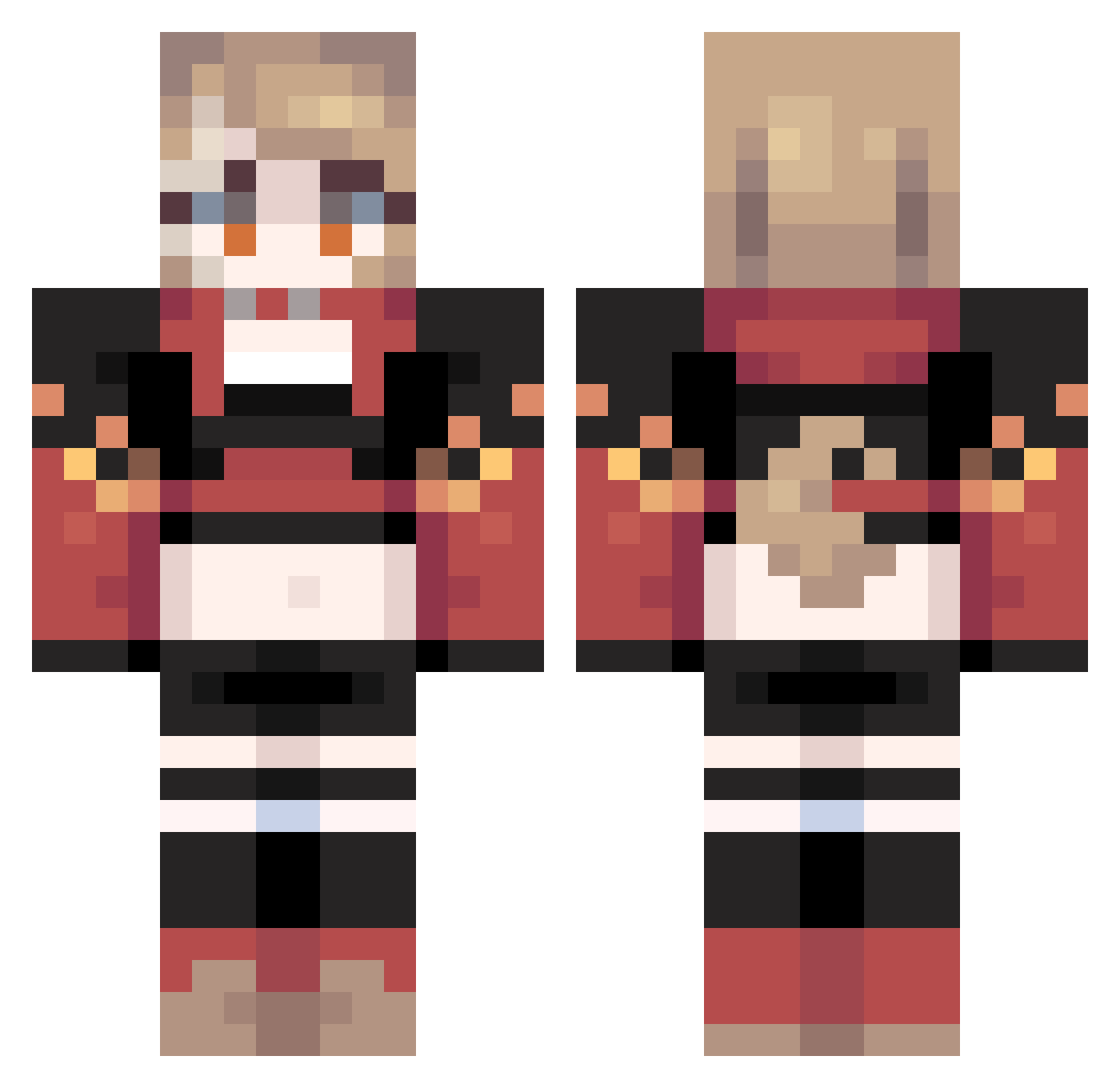 Anime Minecraft skin, front and back view