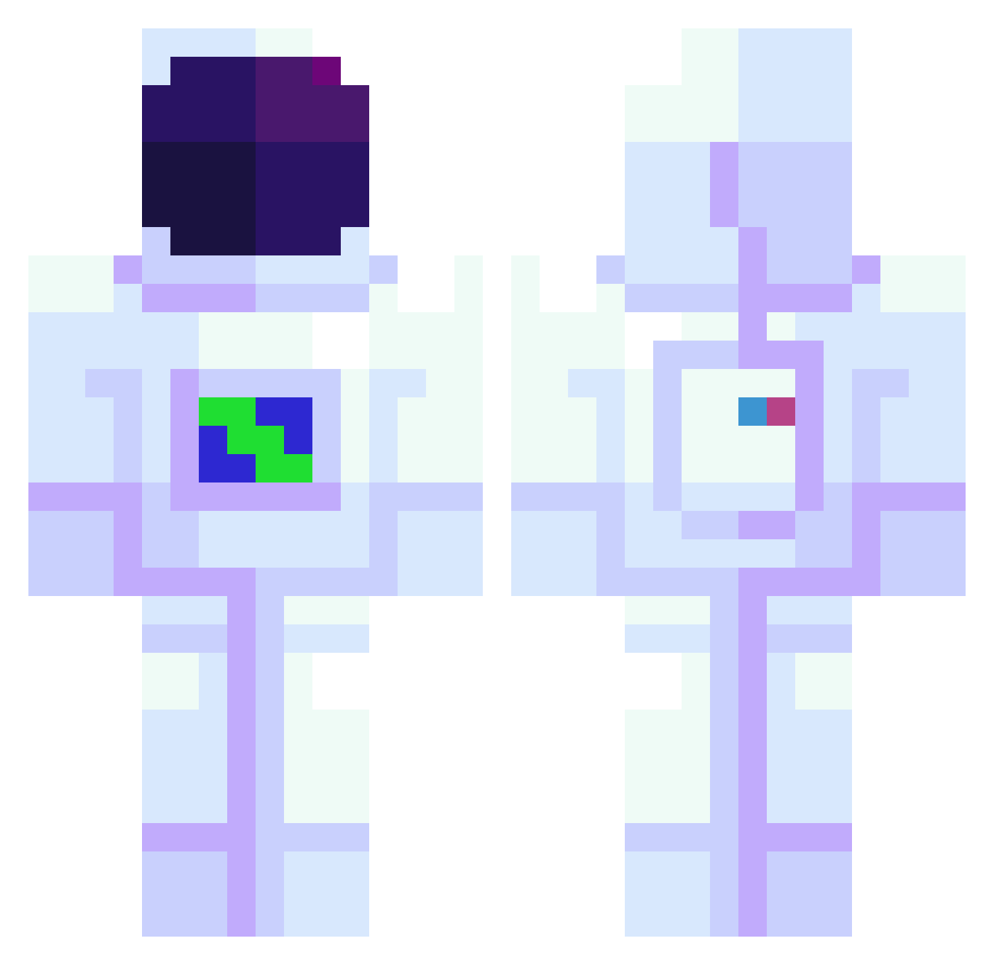 njiro Minecraft skin, front and back view
