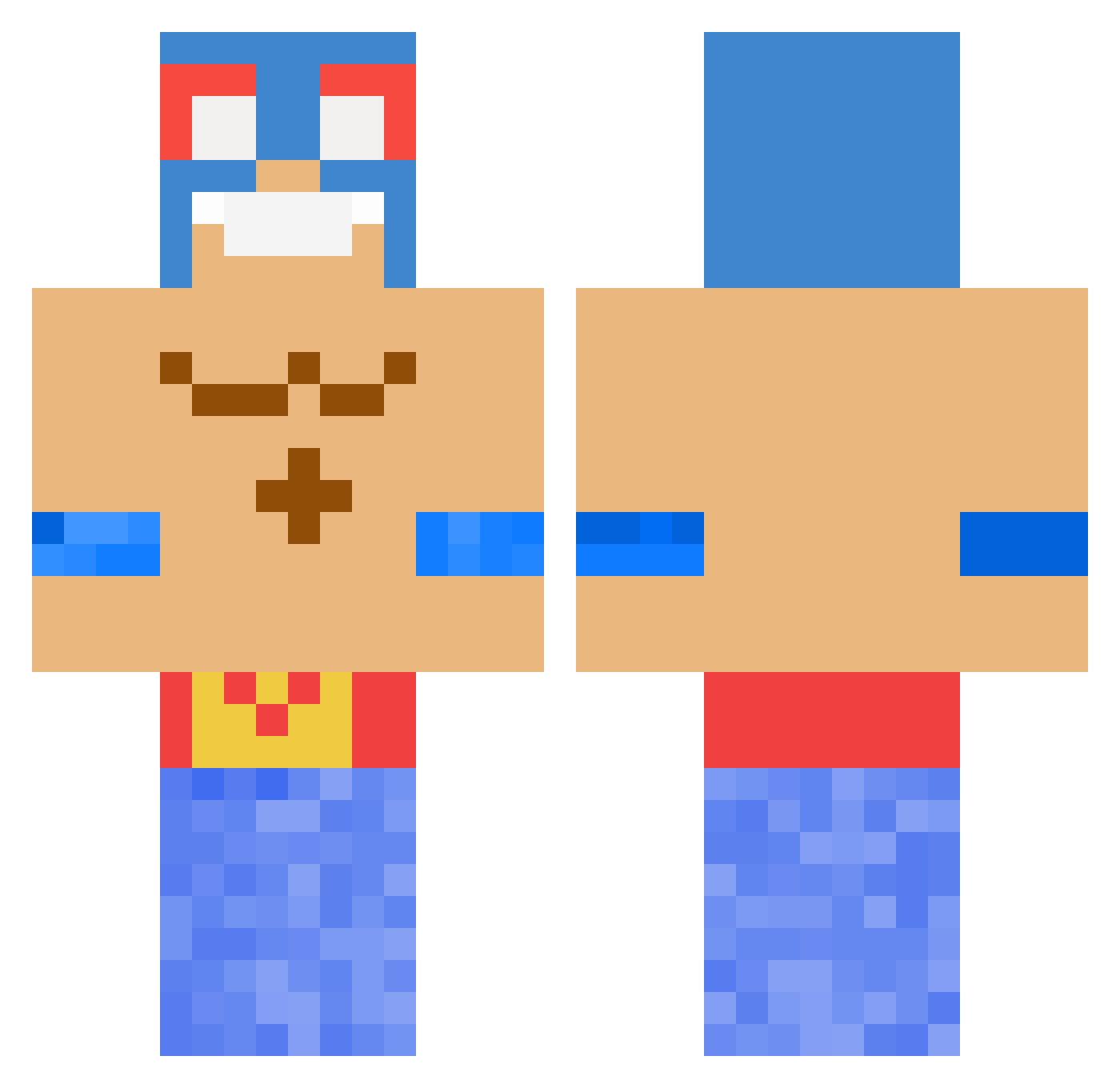 twujstarywiniary Minecraft skin, front and back view