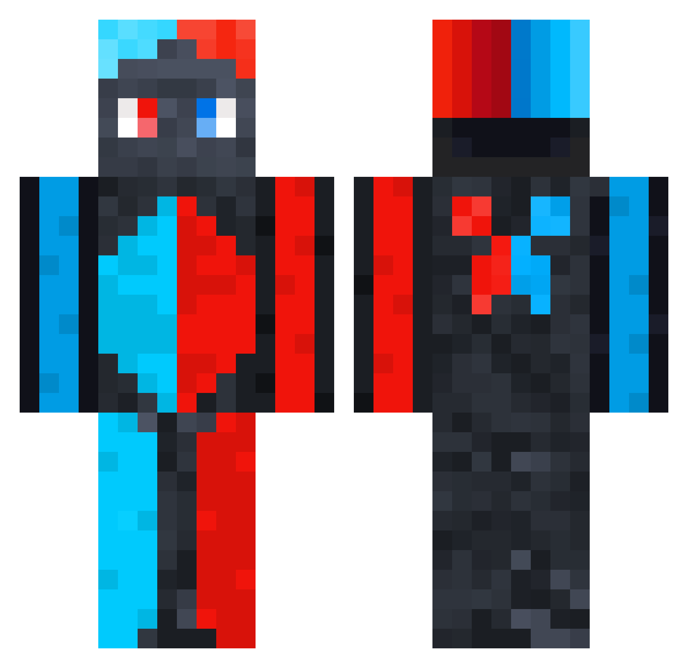 oskarsynek Minecraft skin, front and back view