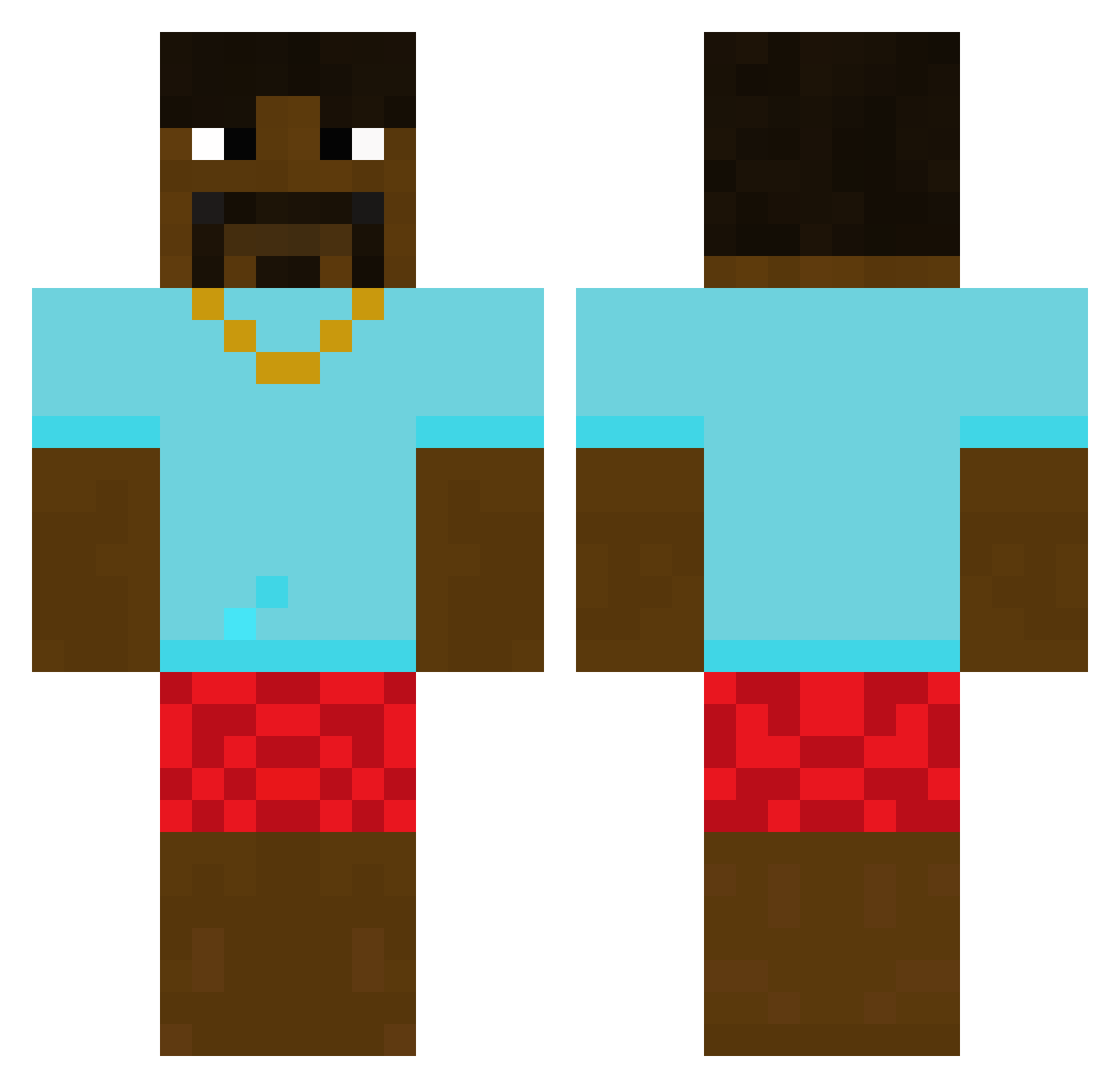 Popop123 Minecraft skin, front and back view