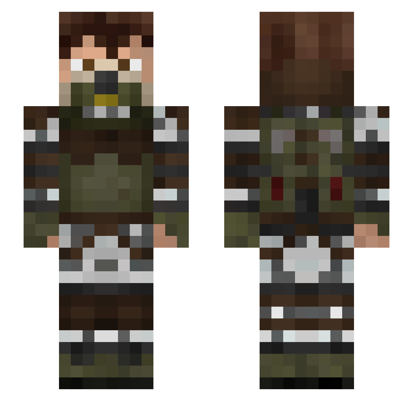 aMex_l33t Minecraft skin, front and back view