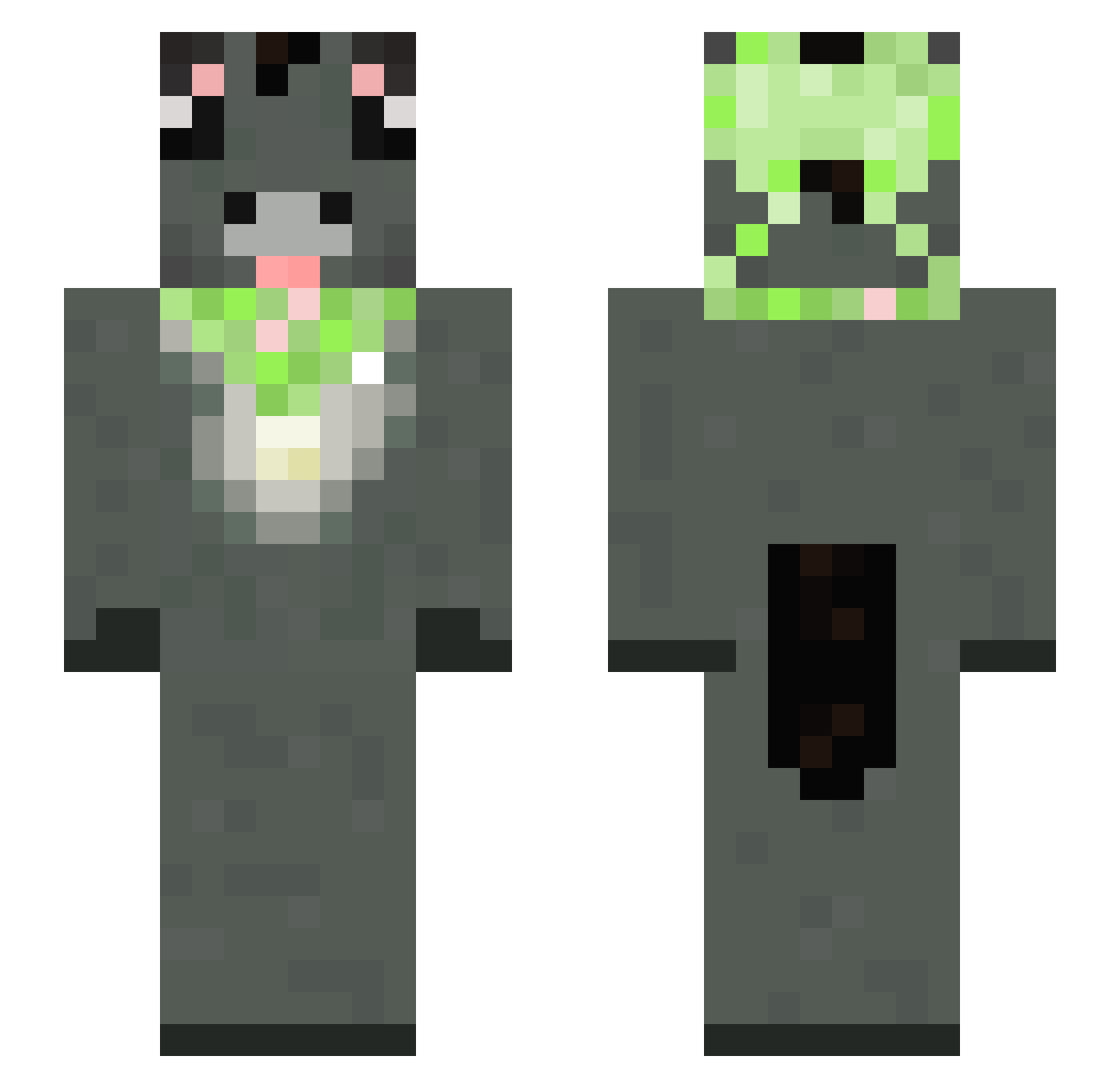 BurritoBlast Minecraft skin, front and back view