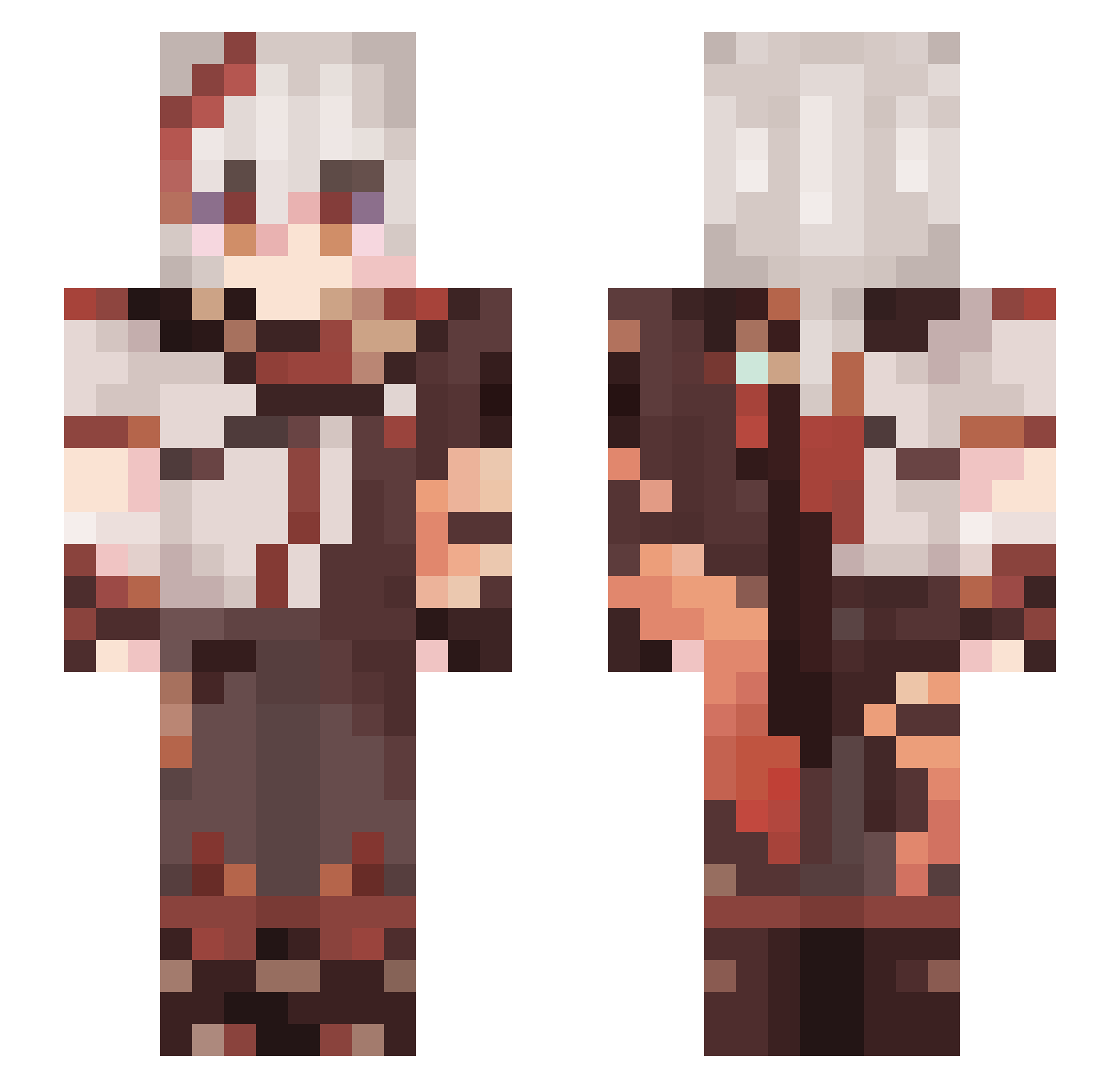 Erikdhyt Minecraft skin, front and back view