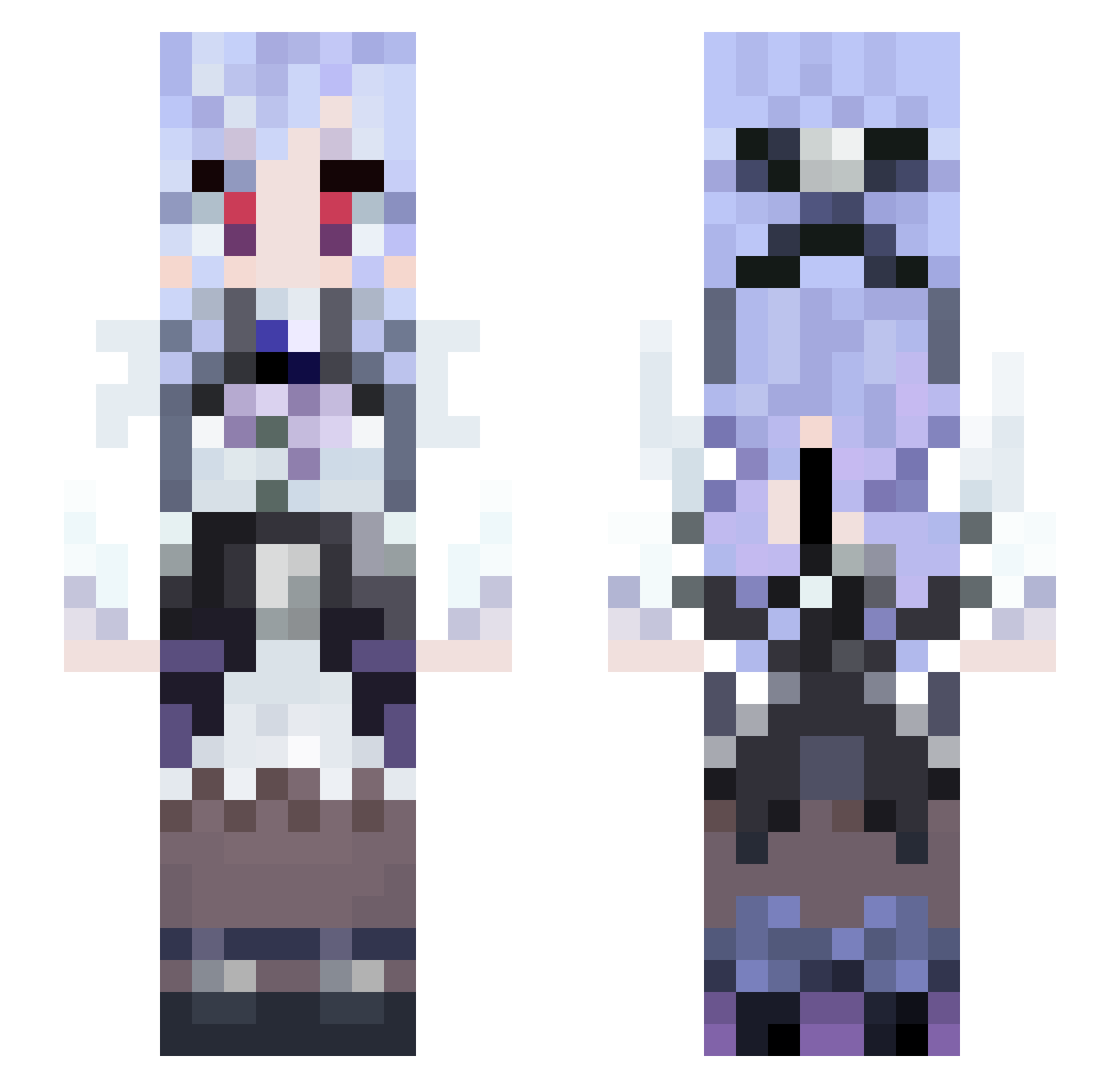Lynette_06 Minecraft skin, front and back view