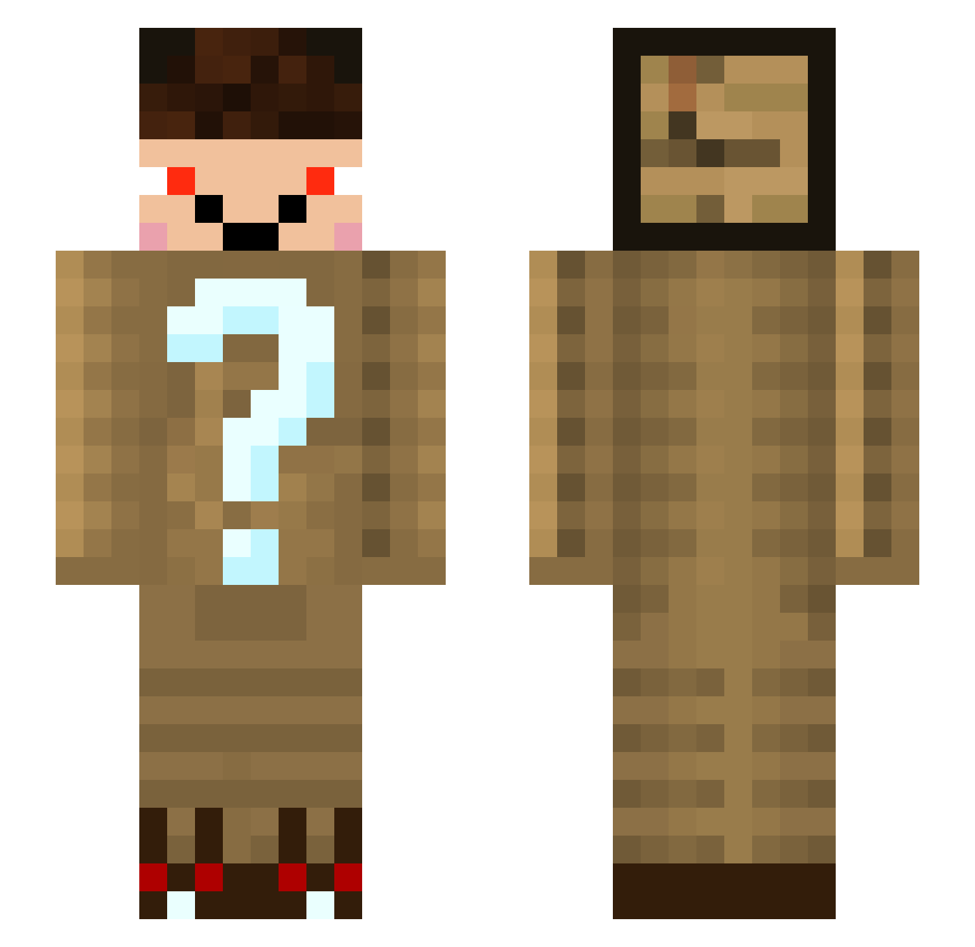 Ch1p3ur Minecraft skin, front and back view
