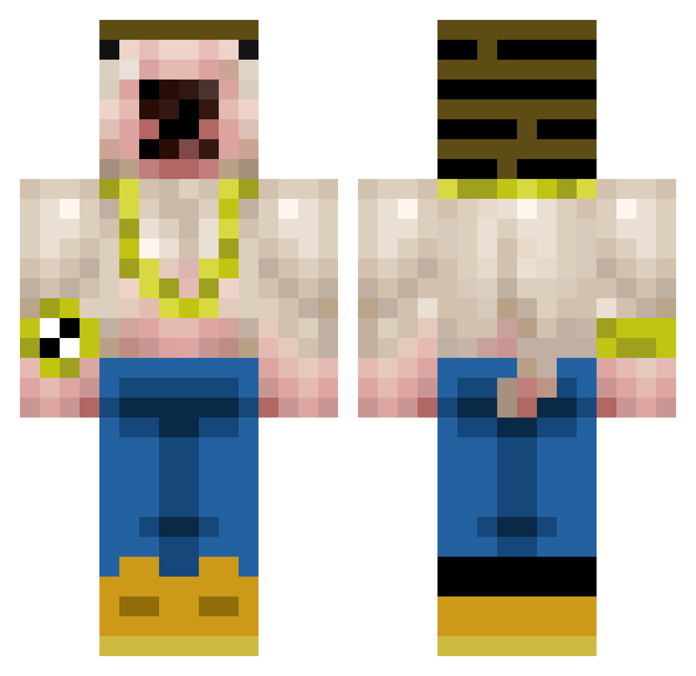 Elde_Licioso Minecraft skin, front and back view