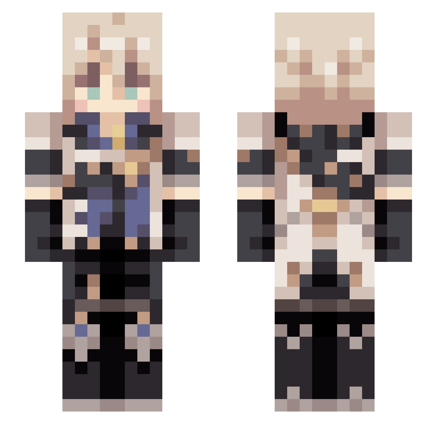 xavisstarlight Minecraft skin, front and back view