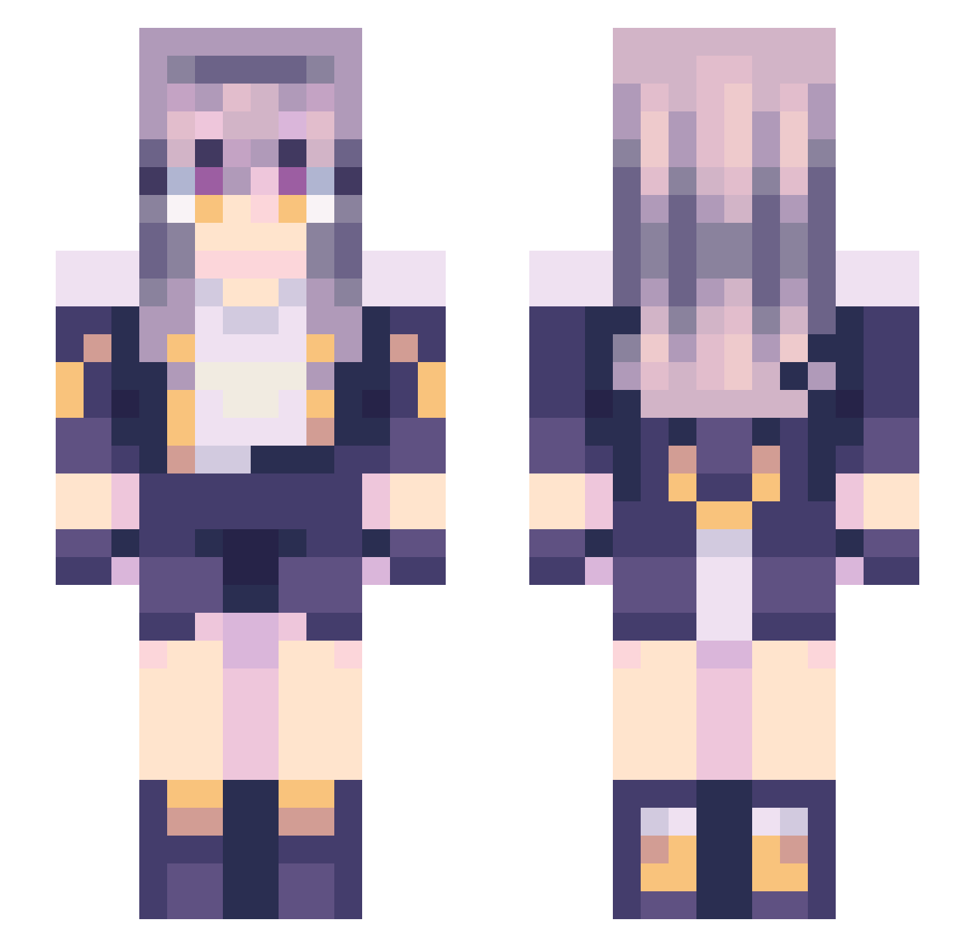 mini6567 Minecraft skin, front and back view