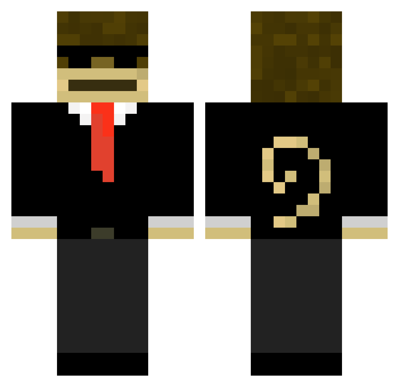 Solairio Minecraft skin, front and back view