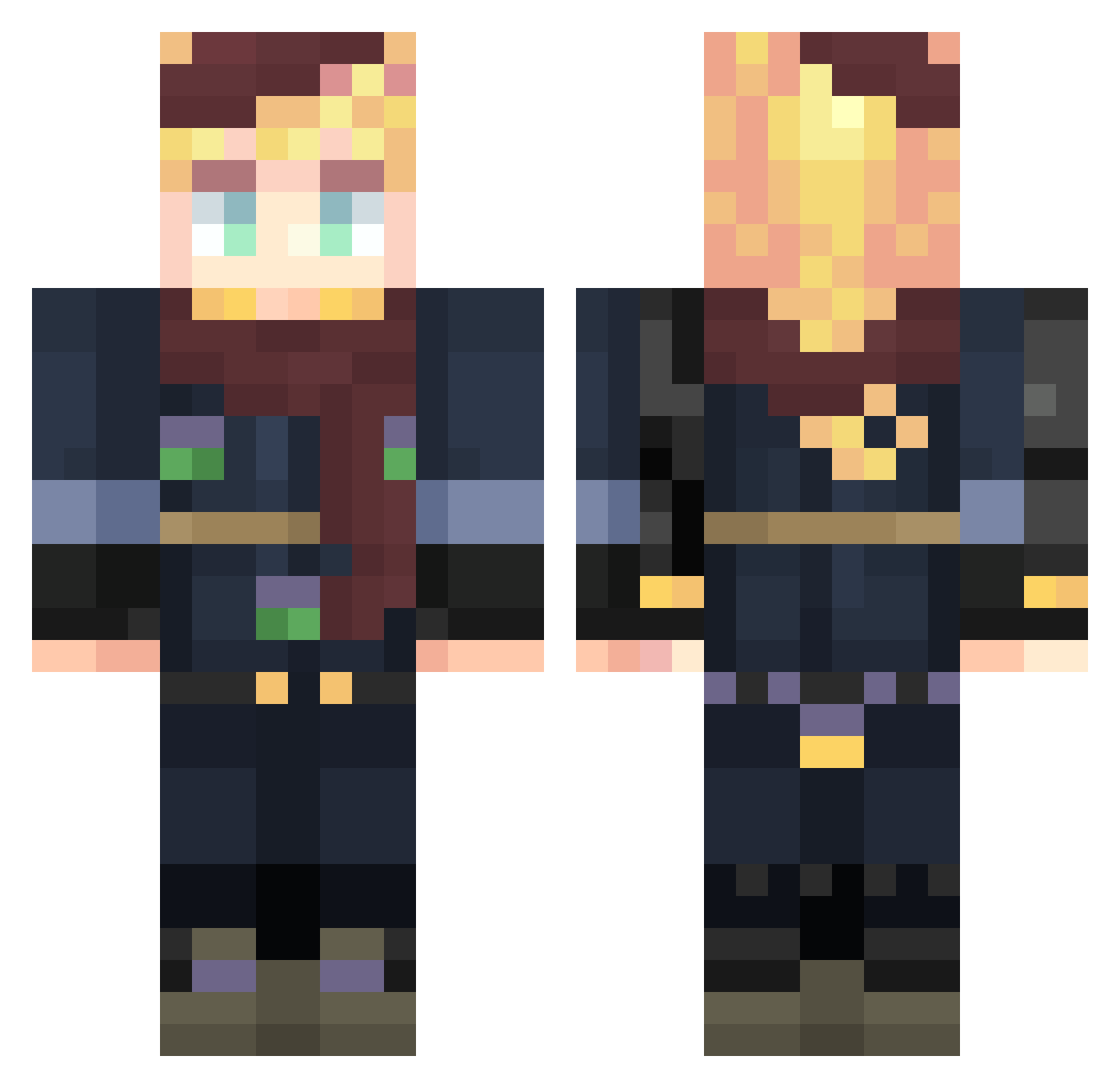 Crosa Minecraft skin, front and back view