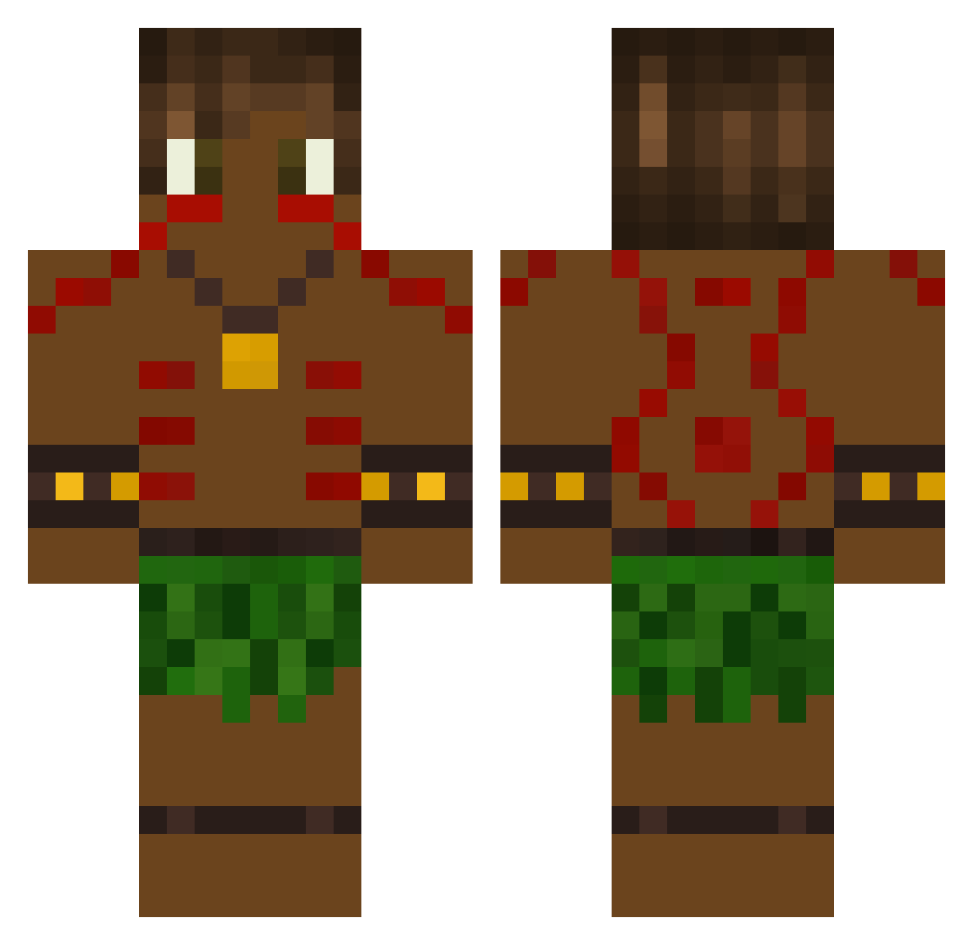 Uistii Minecraft skin, front and back view