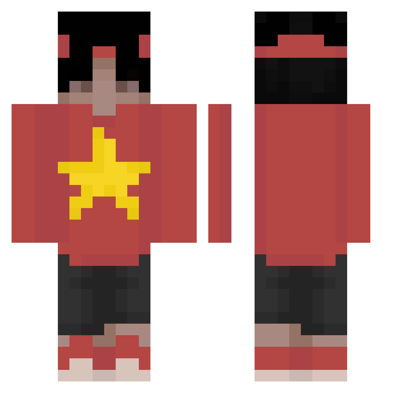 Xiro203 Minecraft skin, front and back view