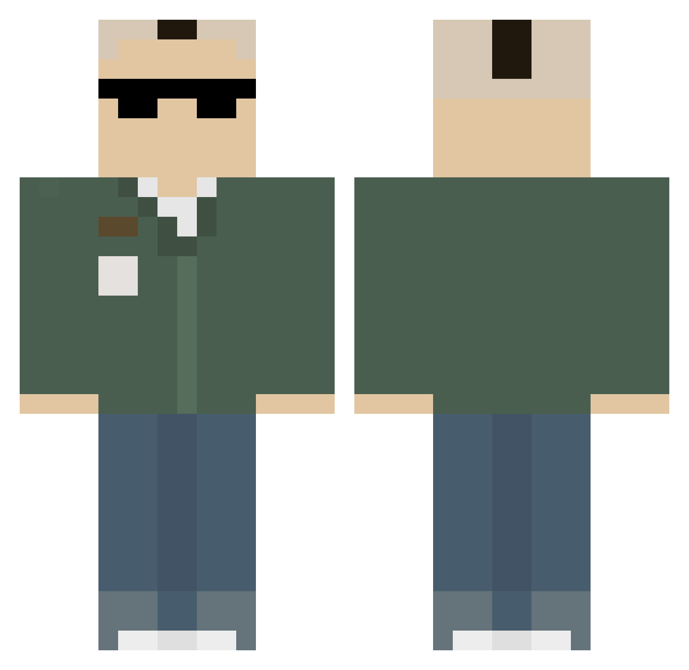 xMatvei Minecraft skin, front and back view