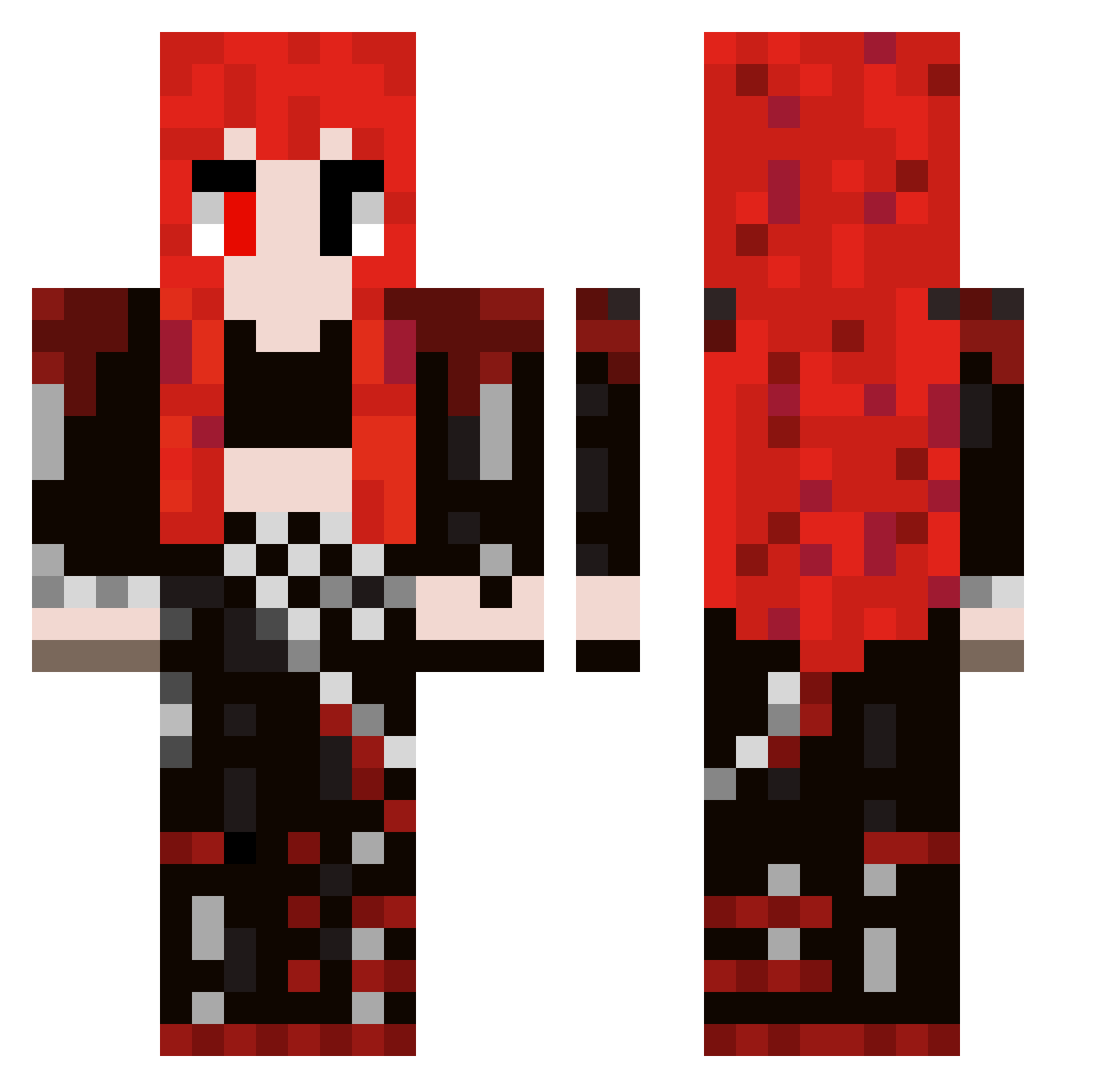 HellHoundCerb Minecraft skin, front and back view