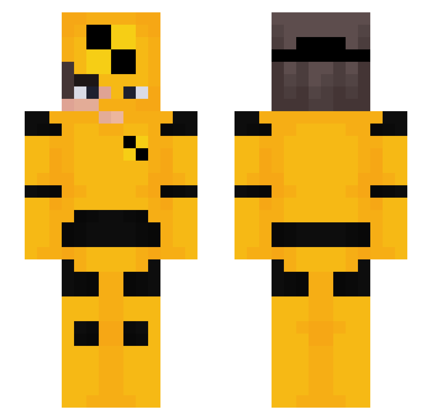 Parrots Minecraft skin, front and back view