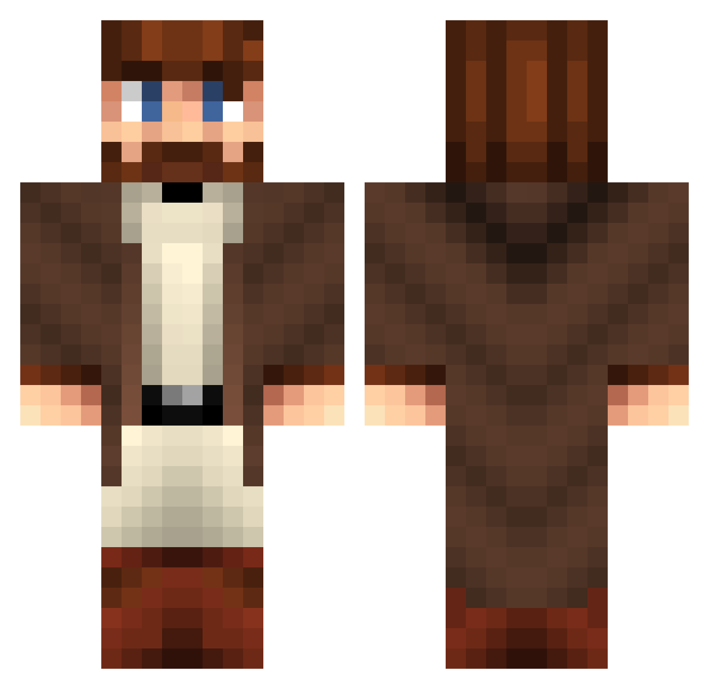 sandy_the_miner Minecraft skin, front and back view