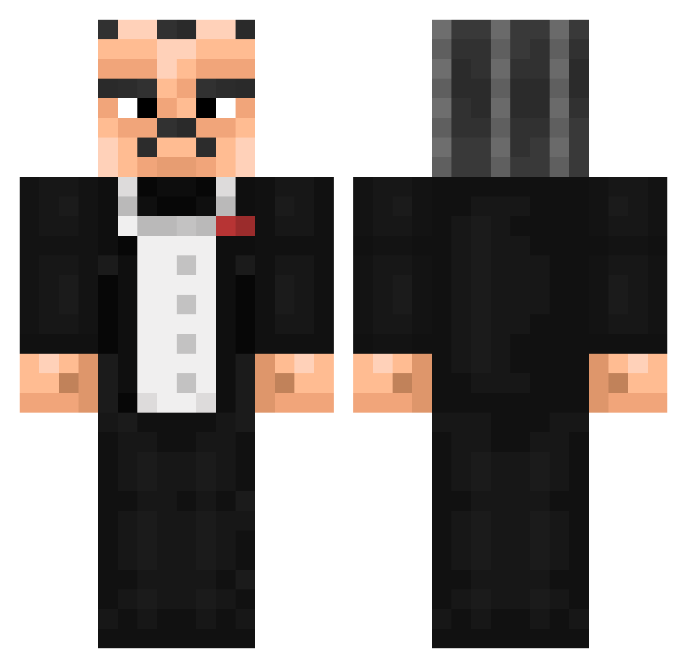 Starreis Minecraft skin, front and back view