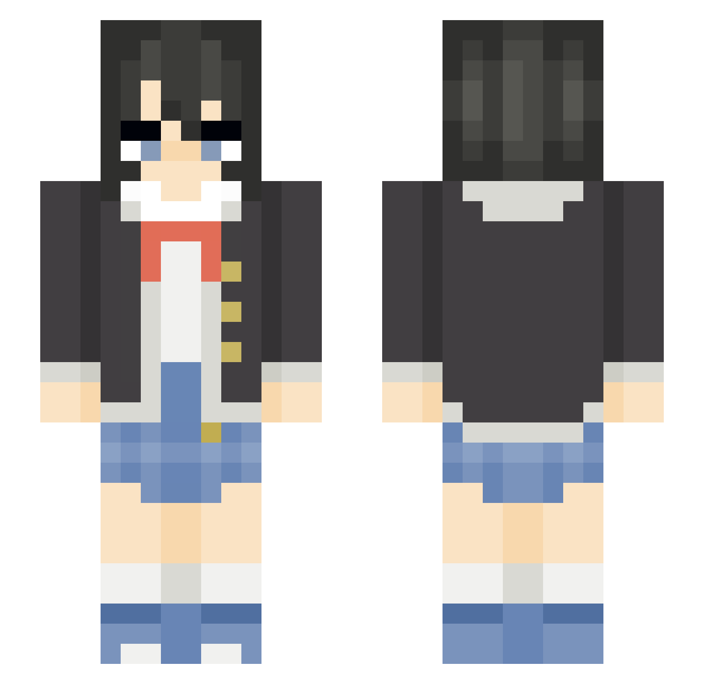 topyn Minecraft skin, front and back view