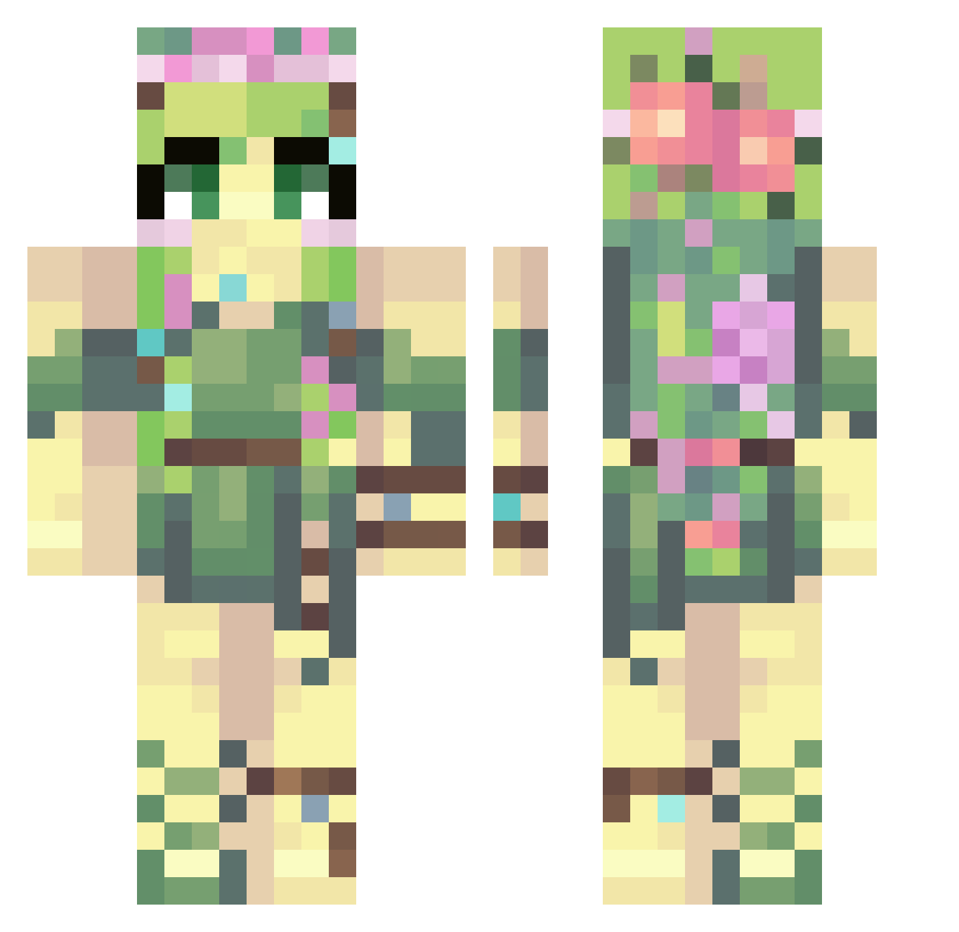 aiastelle Minecraft skin, front and back view