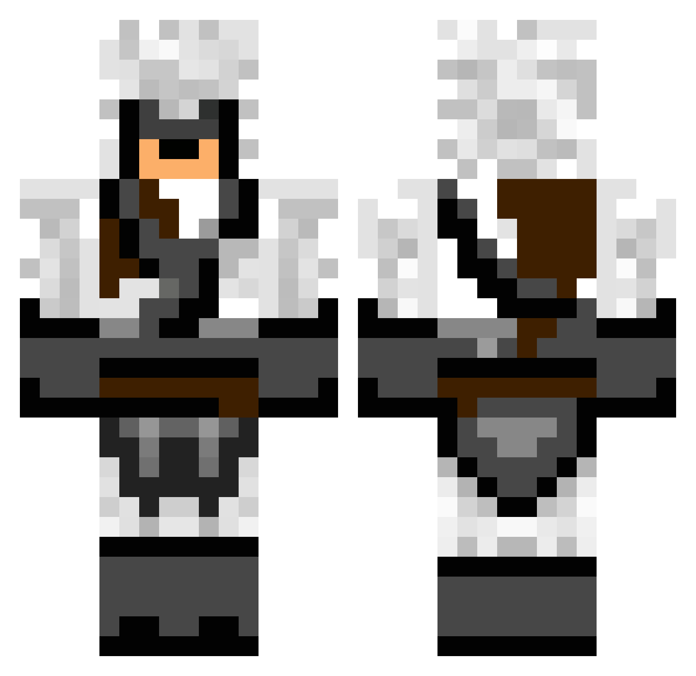 GRated Minecraft skin, front and back view