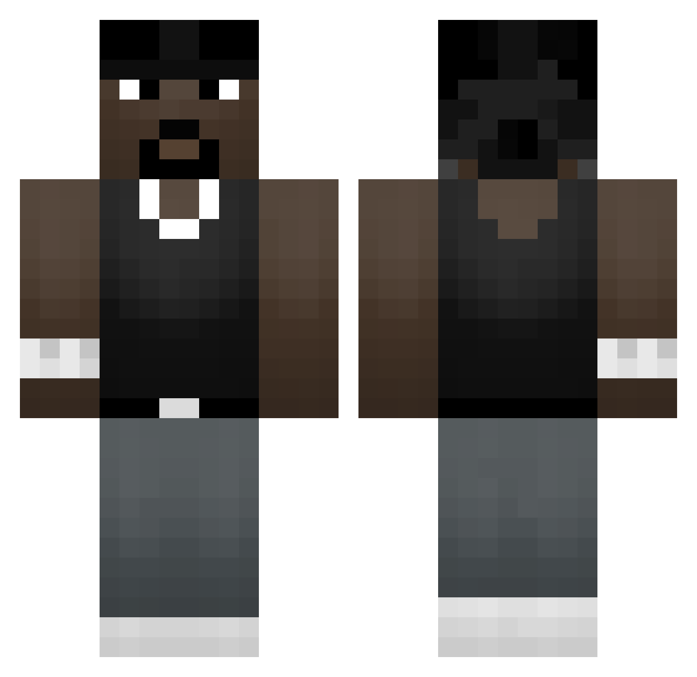 wolfzv Minecraft skin, front and back view