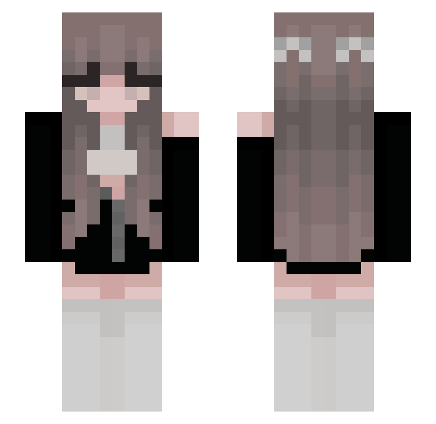 jersae Minecraft skin, front and back view