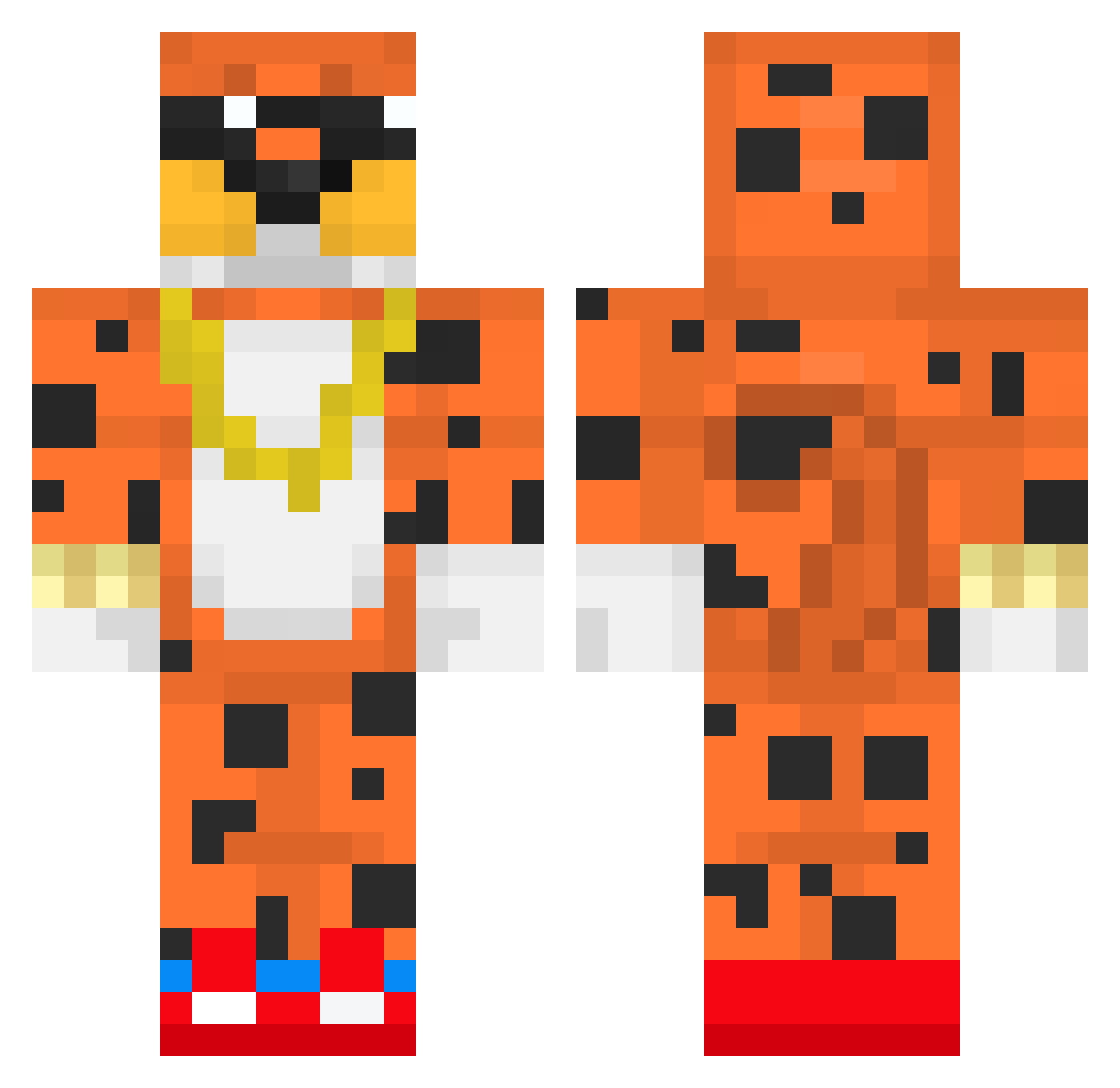 Cheetos_5 Minecraft skin, front and back view