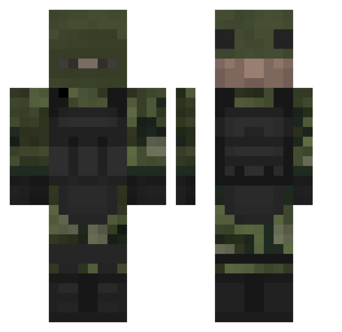 pulazor3000 Minecraft skin, front and back view