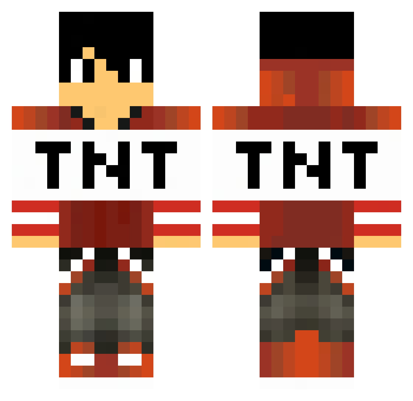 16V0 Minecraft skin, front and back view