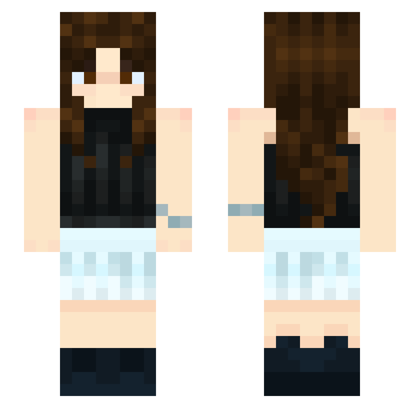 Clarahye Minecraft skin, front and back view