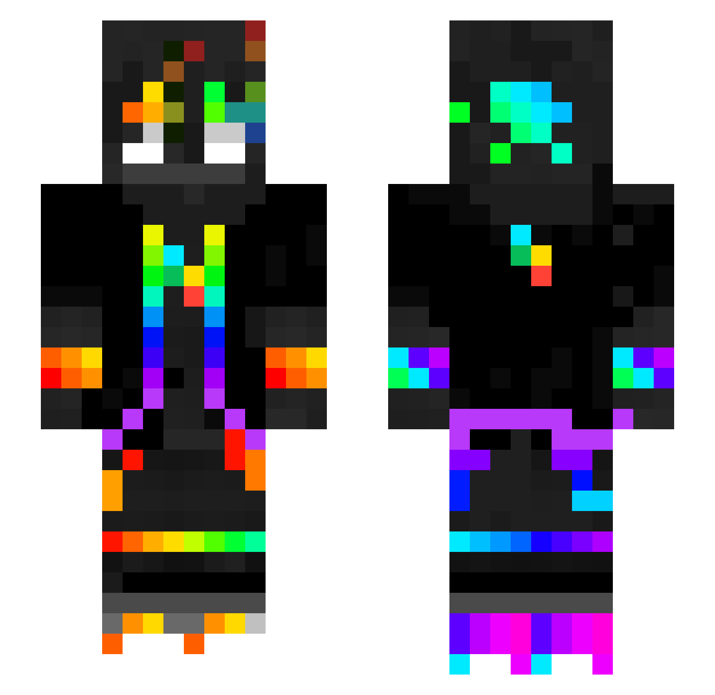 SamuSim0 Minecraft skin, front and back view