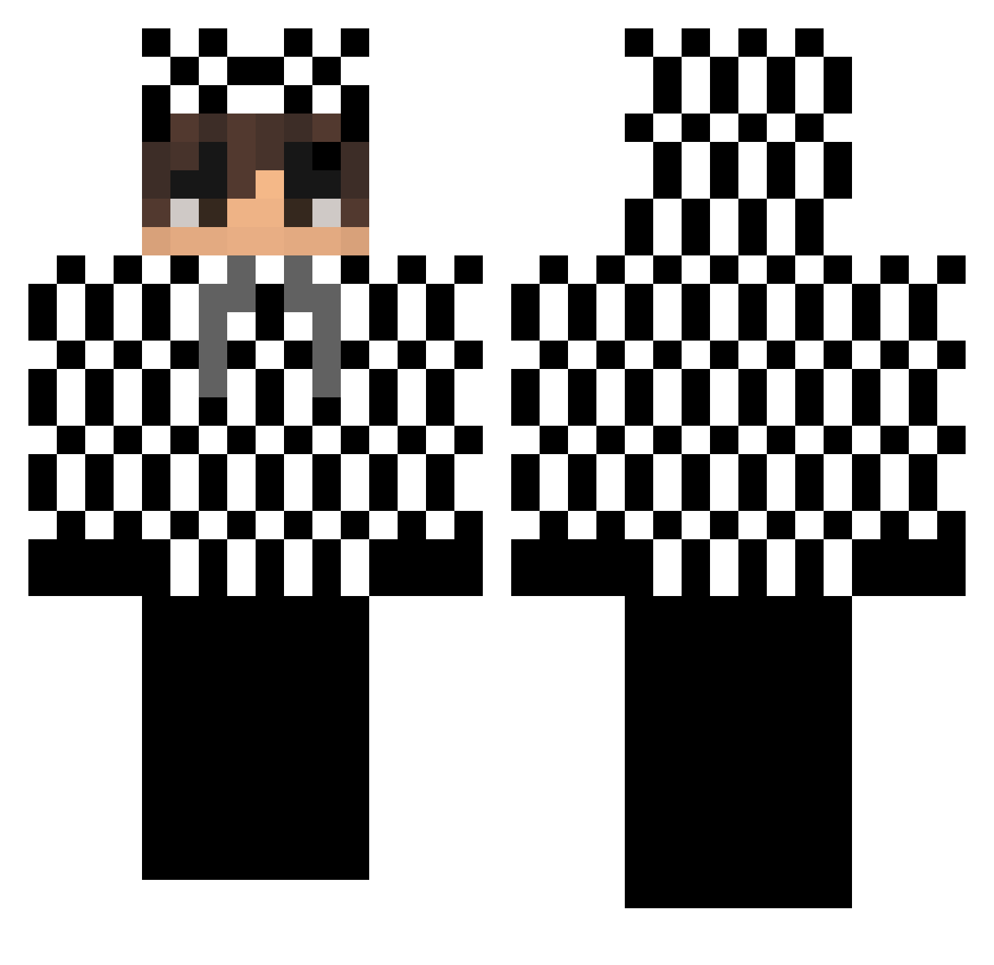 AlmightyKiany Minecraft skin, front and back view