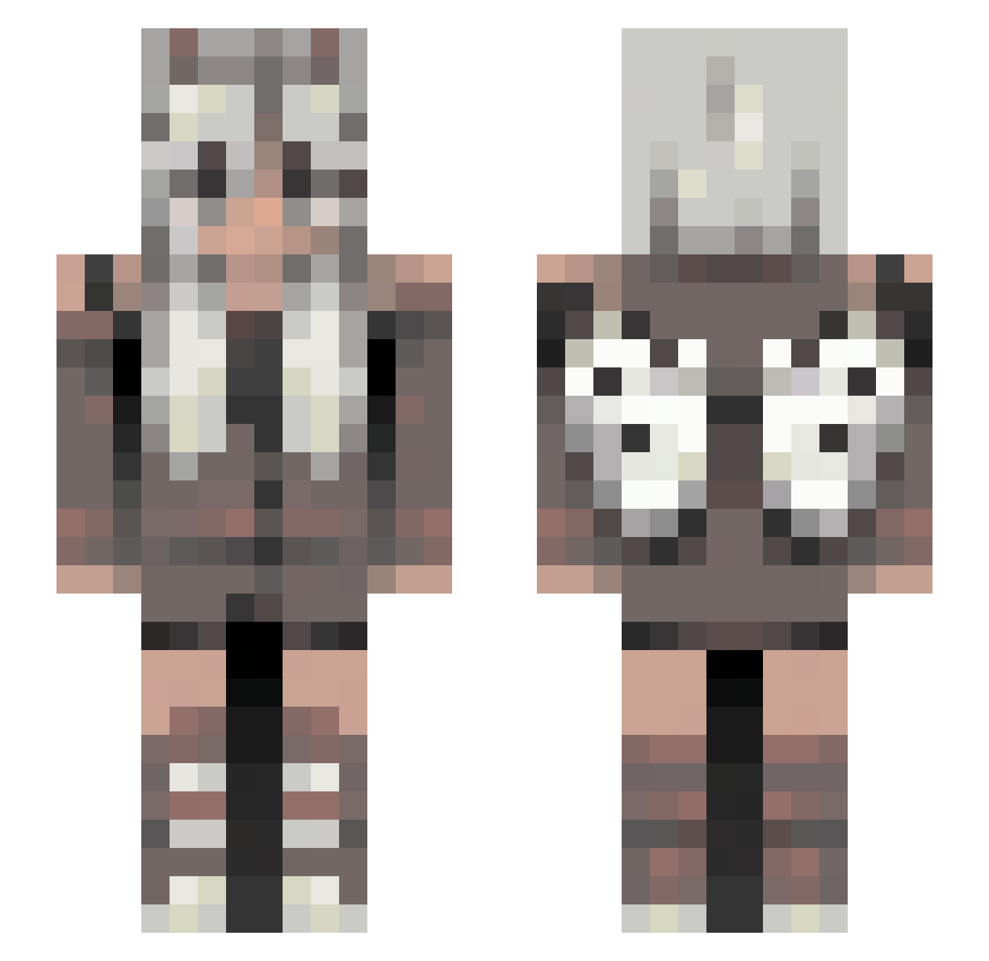 Mulz0 Minecraft skin, front and back view
