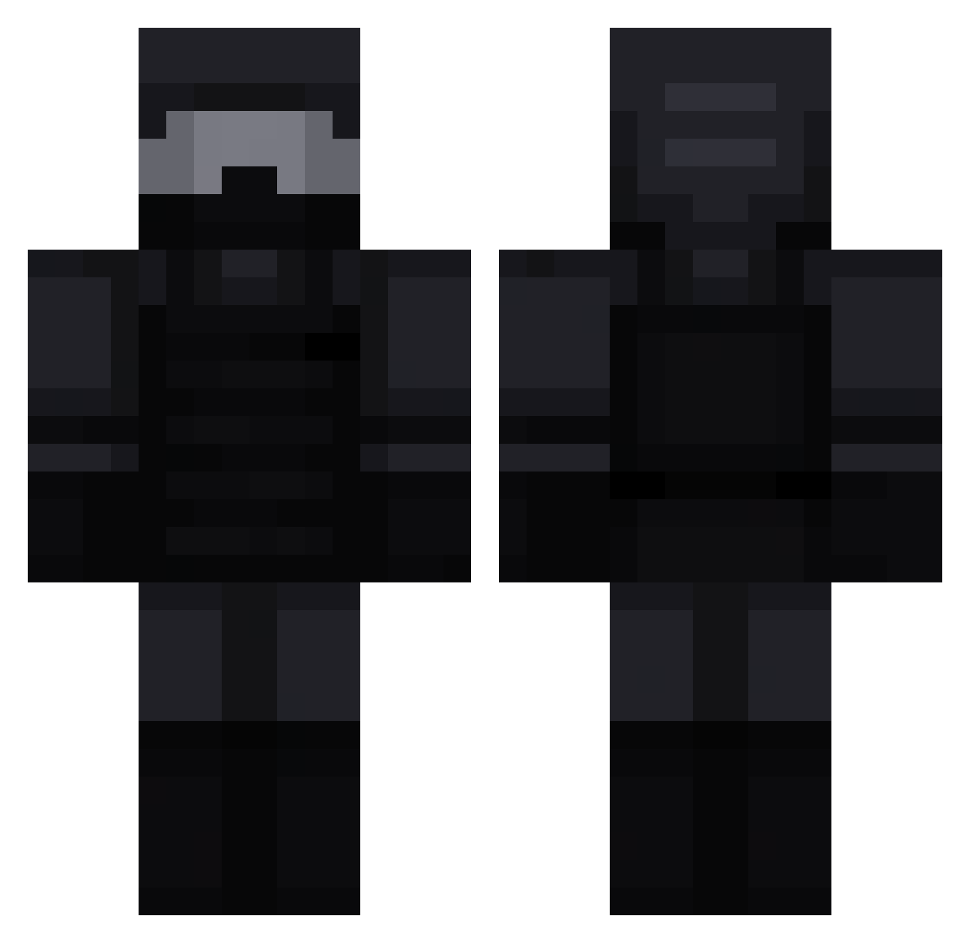 6RR9 Minecraft skin, front and back view