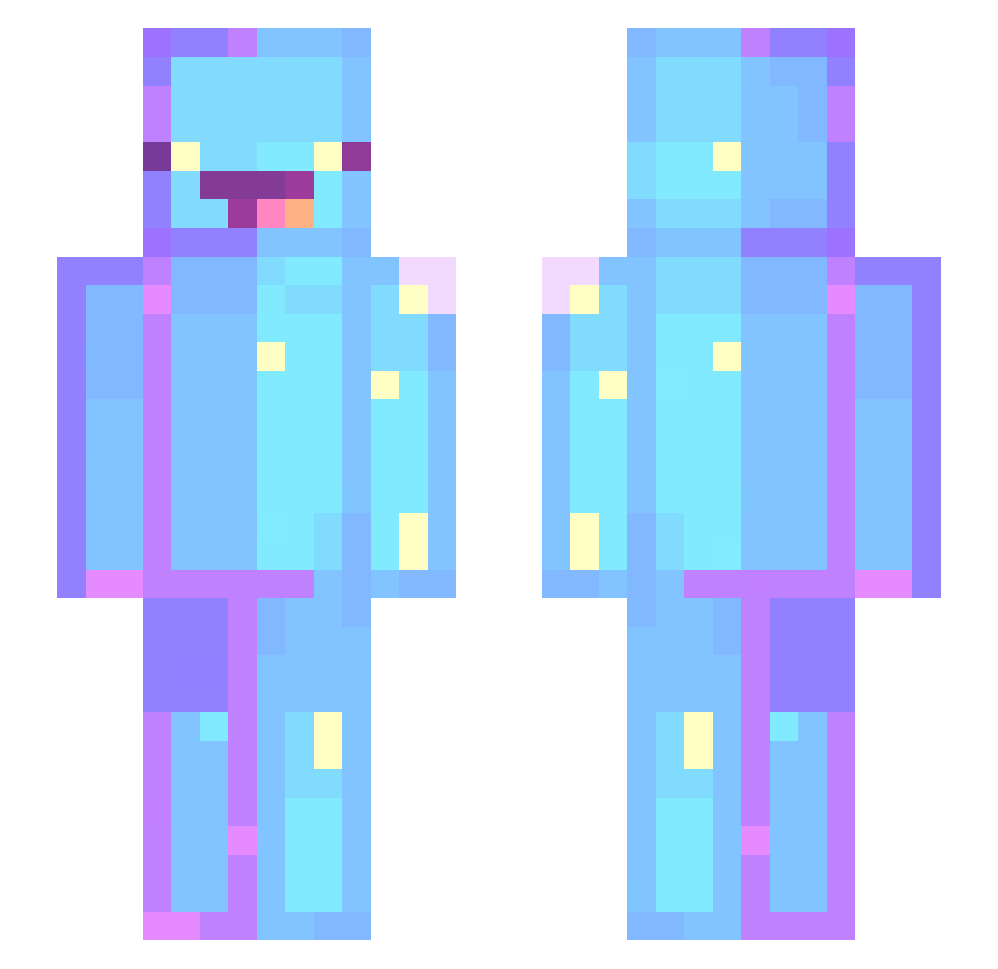 XCosmicDrfterX Minecraft skin, front and back view