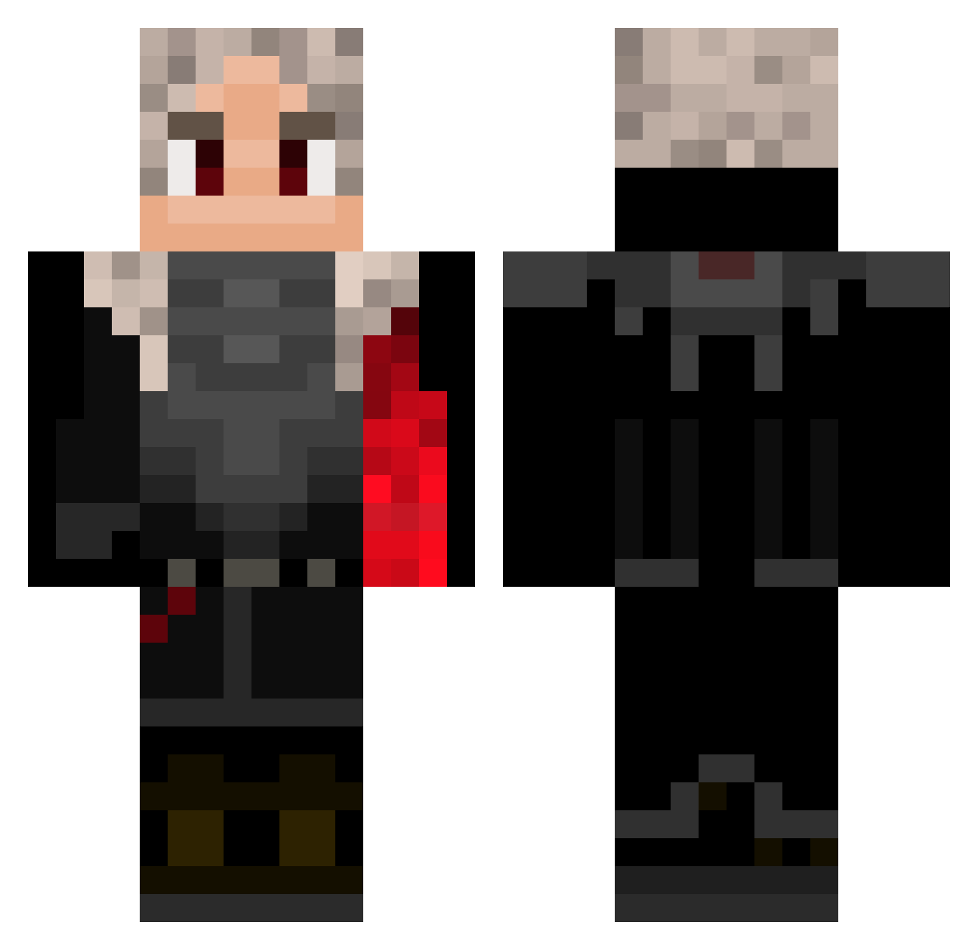 JustoM_2 Minecraft skin, front and back view