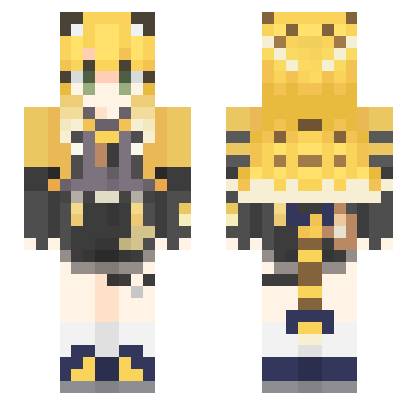 r0ddt Minecraft skin, front and back view