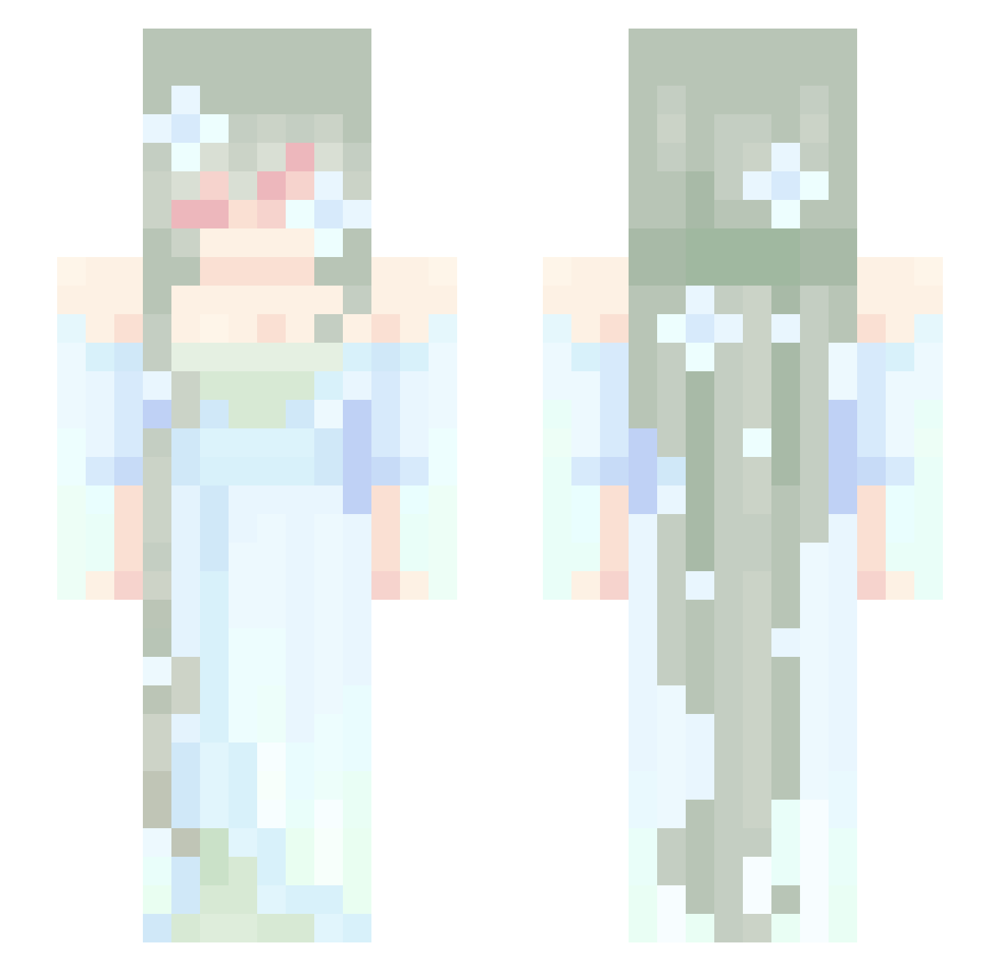 Falute Minecraft skin, front and back view